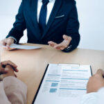 Business situation, job interview concept. Job seeker present re